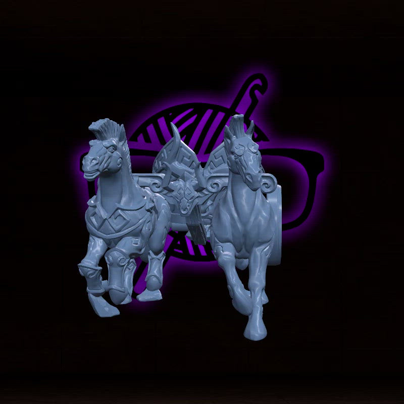 Chariot and Horses | Minotaur | Order of the Labyrinth Miniatures for Tabletop games like D&D or Warhammer