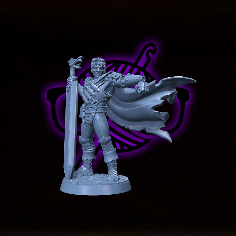 Garth | Guts | Black Swordsmen | Mercenary | Artificer miniature for Tabletop games like D&D and War Gaming| Dungeons and Dragons