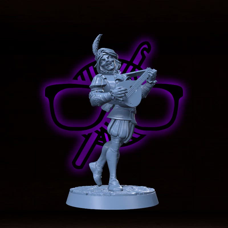 Bertram Quickchord | Delionne | Singing Male Bard miniature for Tabletop games like D&D and War Gaming| Dungeons and Dragons Mini | RN estudio