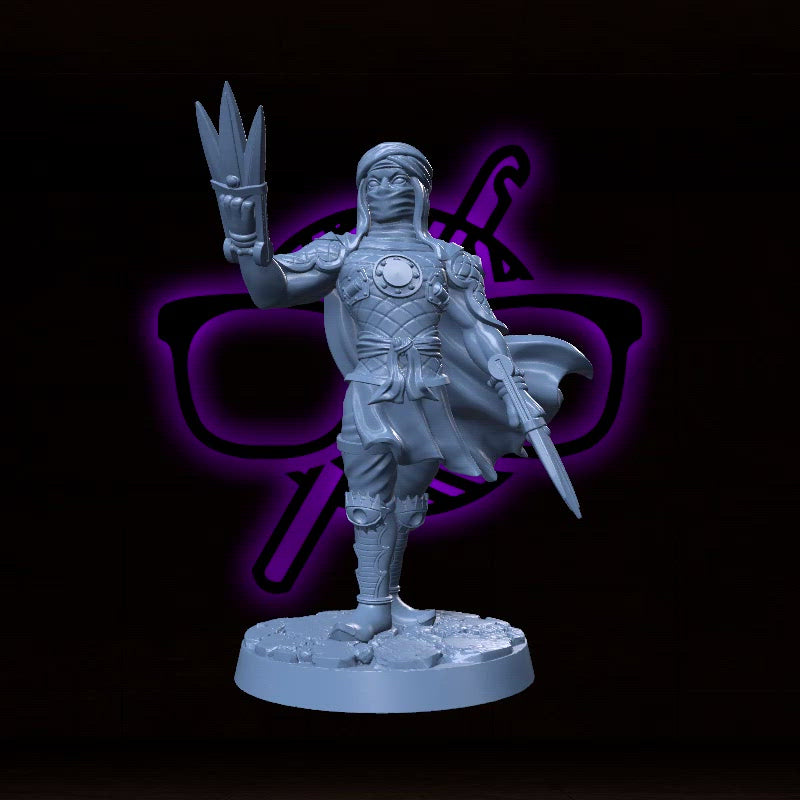 Zhalasar Nightblade | Rogue Mercenary | Assassin | Fighter | miniature for Tabletop games like D&D and War Gaming| Dungeons and Dragons Mini