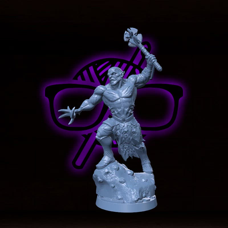 Tharok the Unbroken | Azzarok | Orc Chieftain | Barbarian miniature for Tabletop games like D&D and War Gaming| Dungeons and Dragons Mini | RN estudio