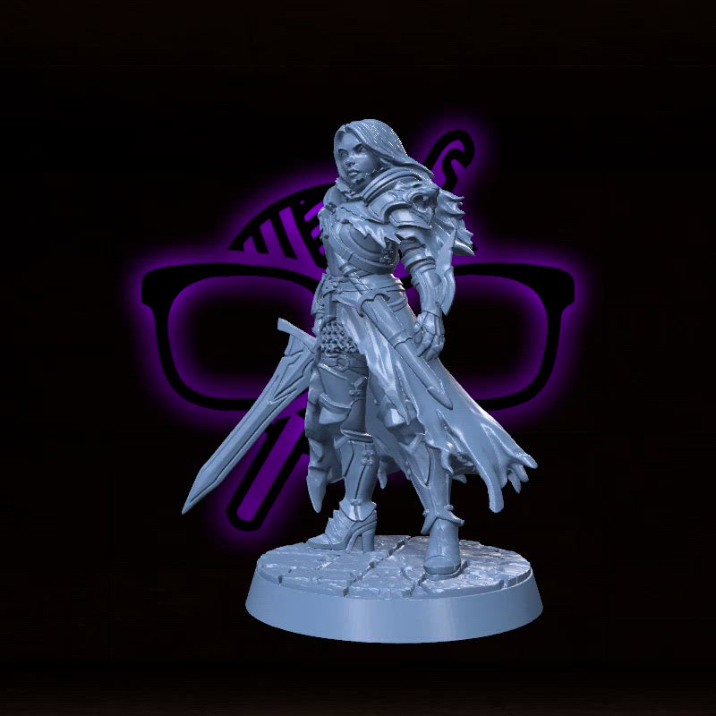 Lydia, The Lioness | Female Human Paladin | Cleric | Fighter miniature for Tabletop games like D&D and War Gaming| Dungeons and Dragons Mini