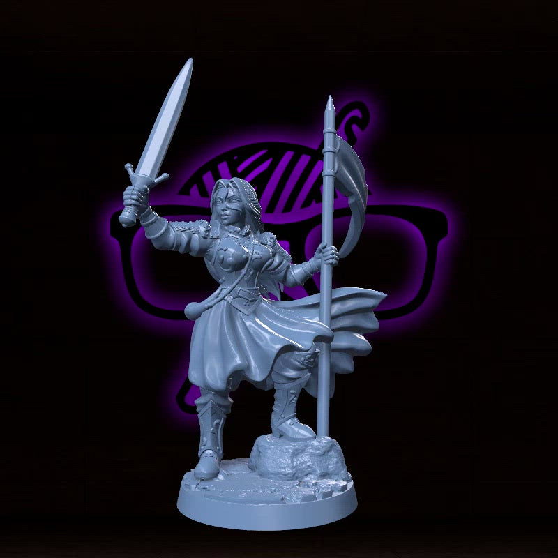 Elara Lionheart | Aegwynne | Female Barbarian Battlemaiden miniature for Tabletop games like D&D and War Gaming| Dungeons and Dragons Mini