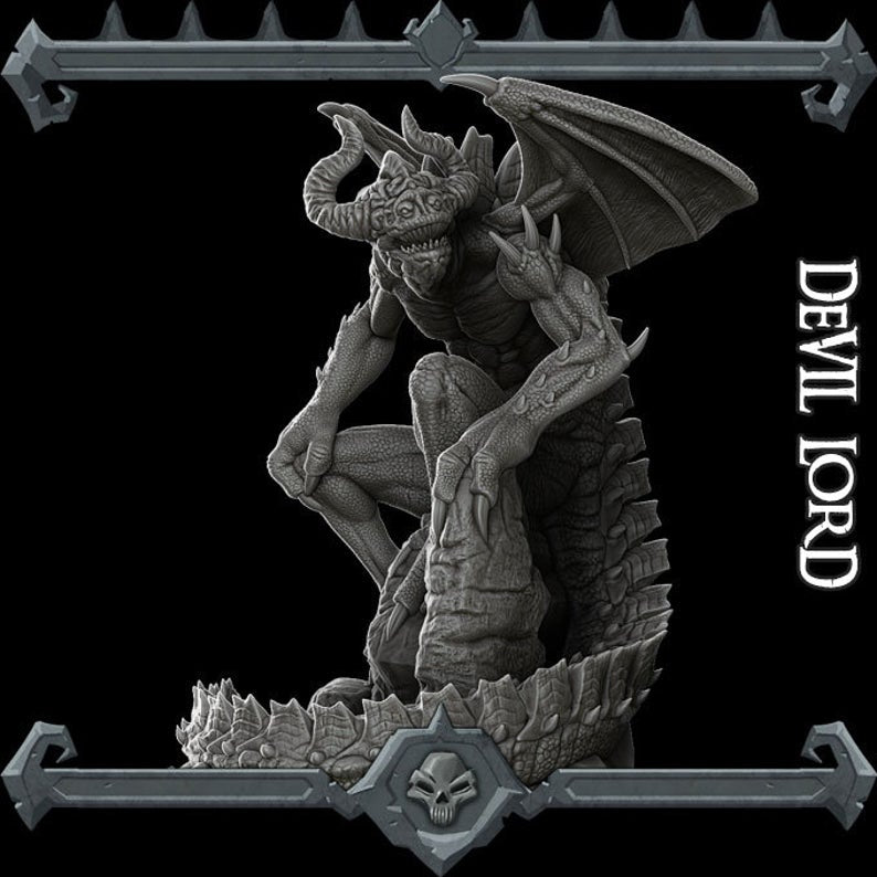 Valthorak the Tail Lasher | Archedevil Hutijin | Devil Lord | Miniature for Tabletop games like D&D and War Gaming