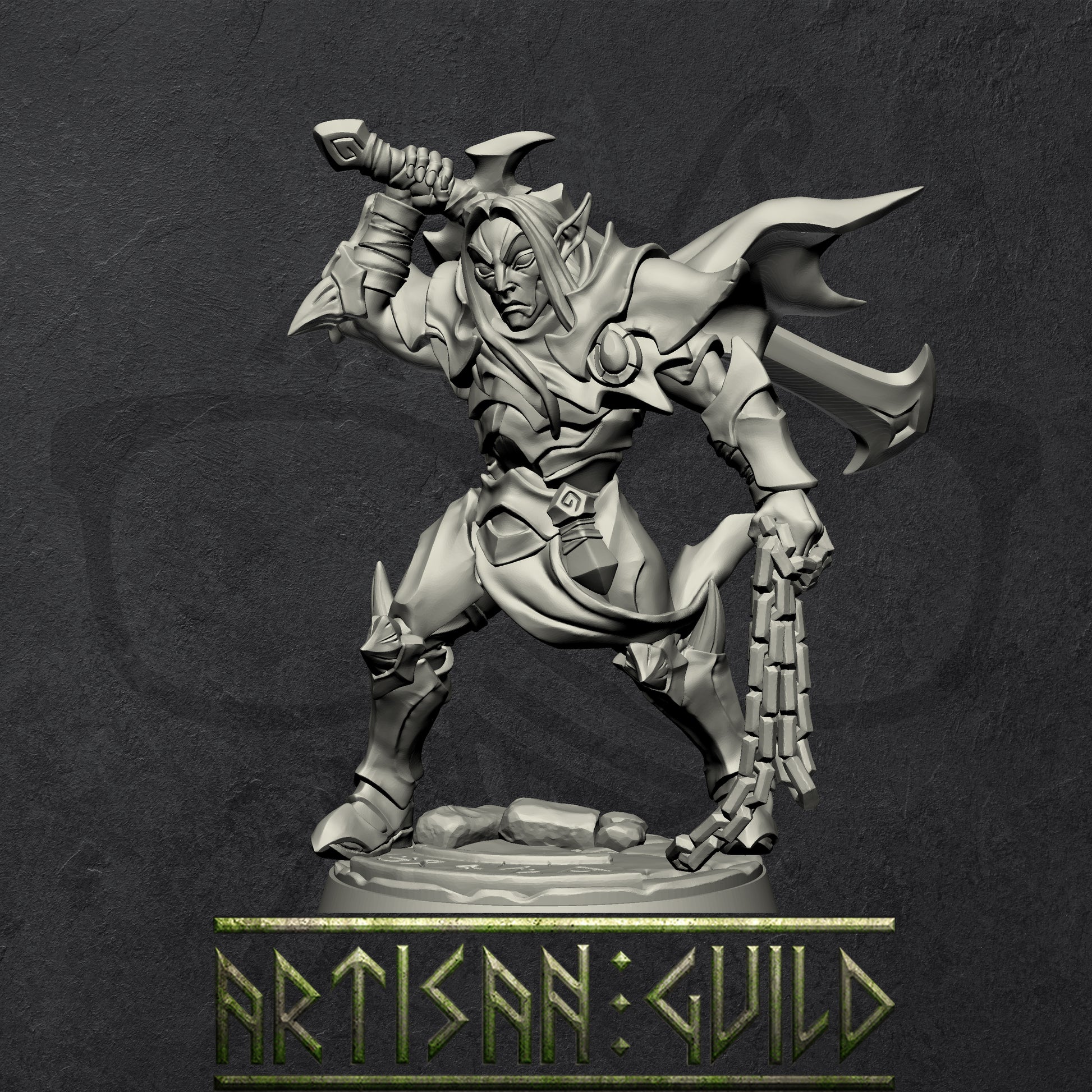 Ashen Alfar Inquisitors and Priests | Modular Drow | Elf miniature for Tabletop games like D&D and War Gaming