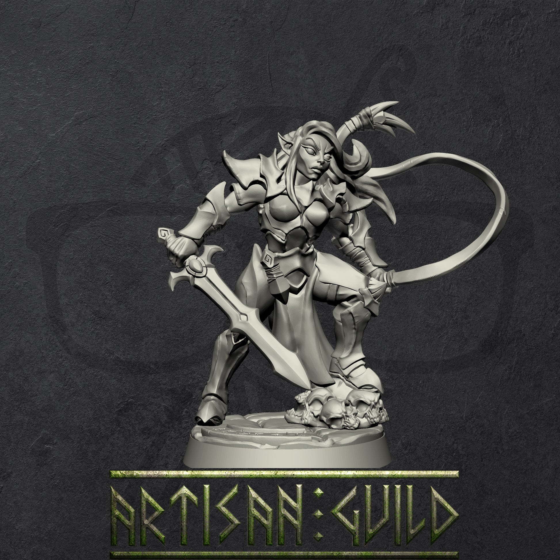 Ashen Alfar Inquisitors and Priests | Modular Drow | Elf miniature for Tabletop games like D&D and War Gaming