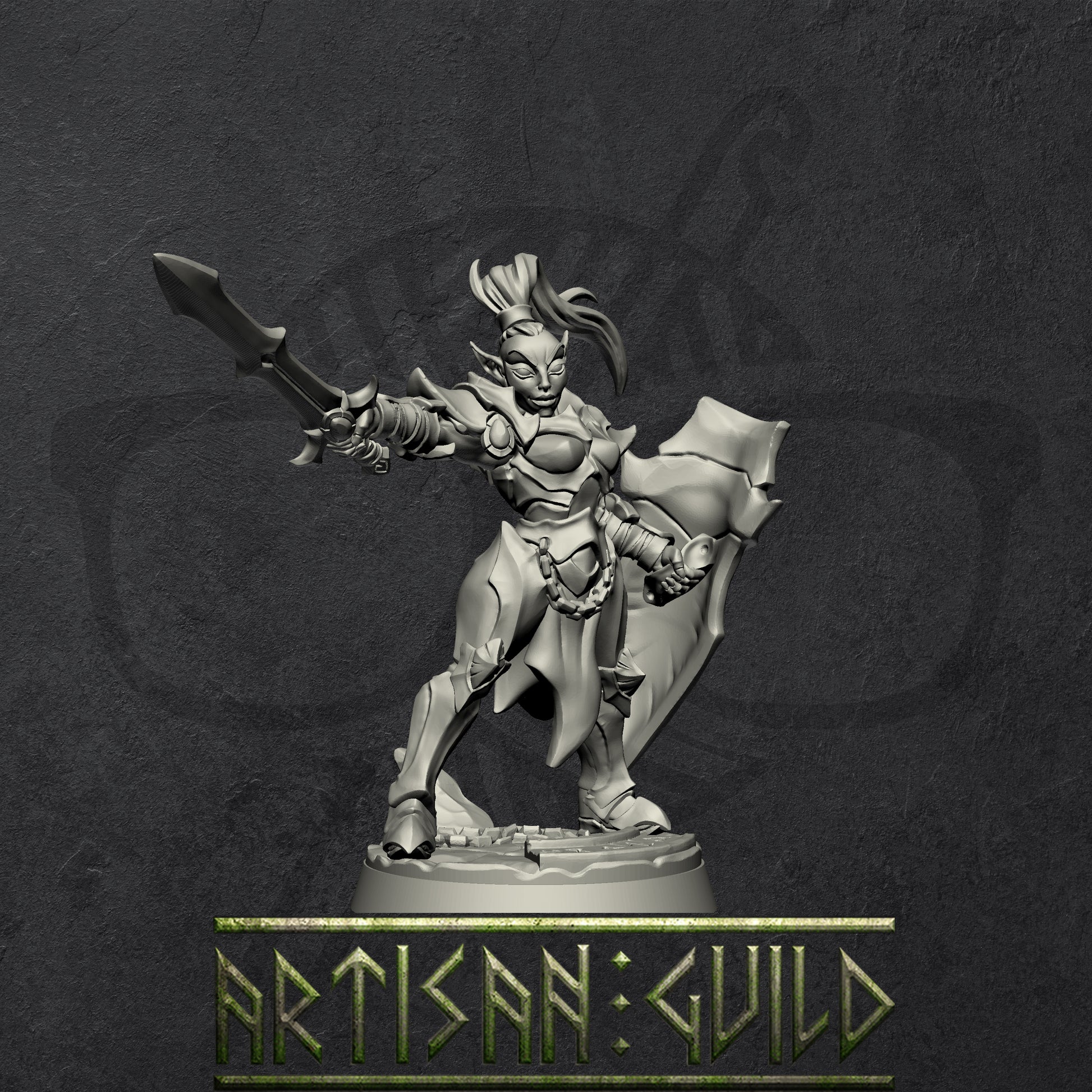Ashen Alfar Inquisitors and Priests | Modular Drow | Elf miniature for Tabletop games like D&D and War Gaming