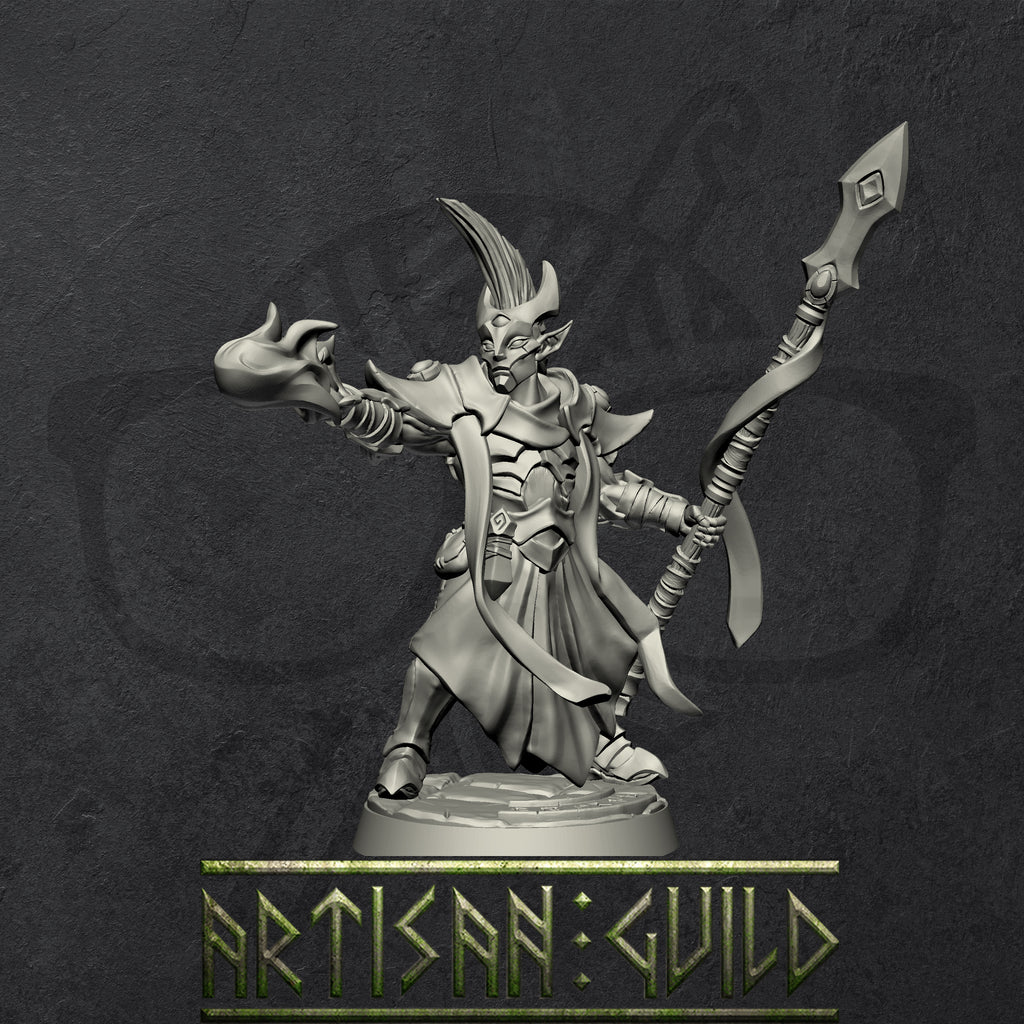 Ashen Alfar Inquisitors and Priests | Modular Drow | Elf miniature for Tabletop games like D&D and War Gaming