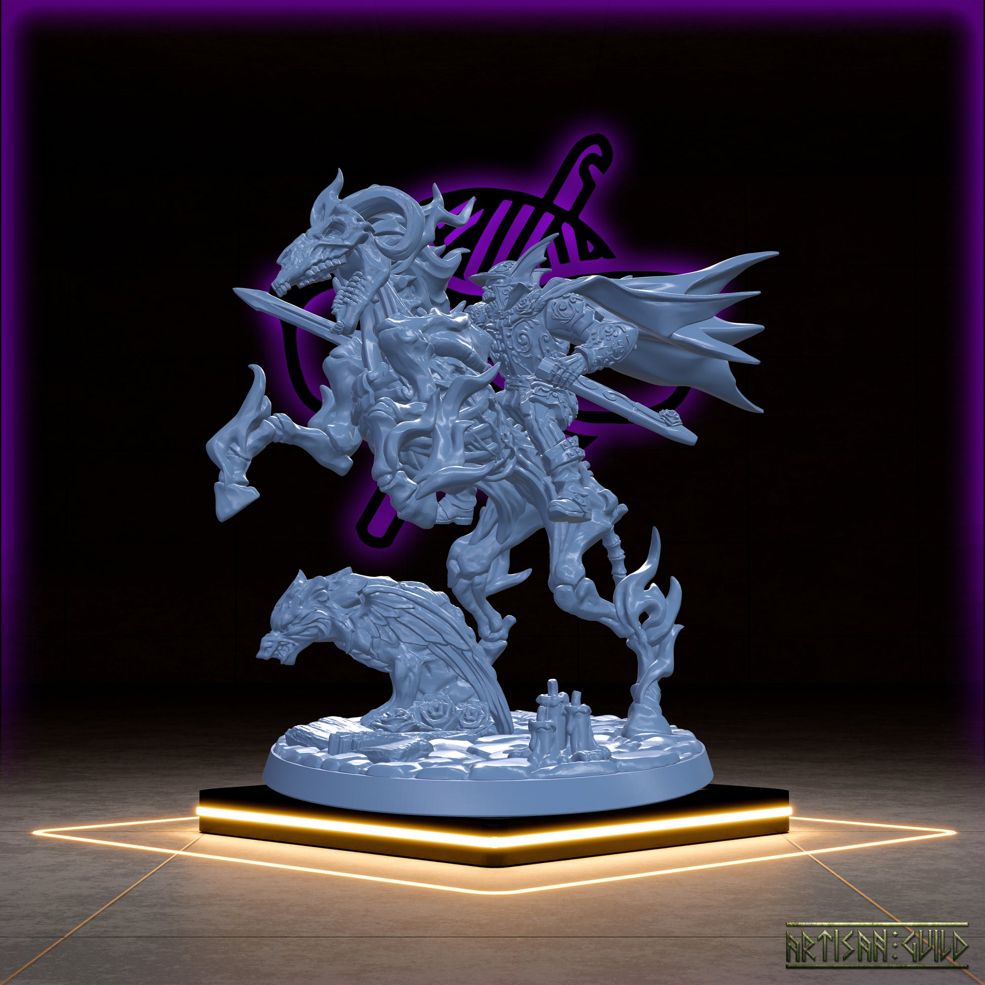 Azekiel the Nightmare | Undead Warhorse | Skeleton Paladin | Old Berg Fallen Ones Miniatures for Tabletop games like D&D or Warhammer