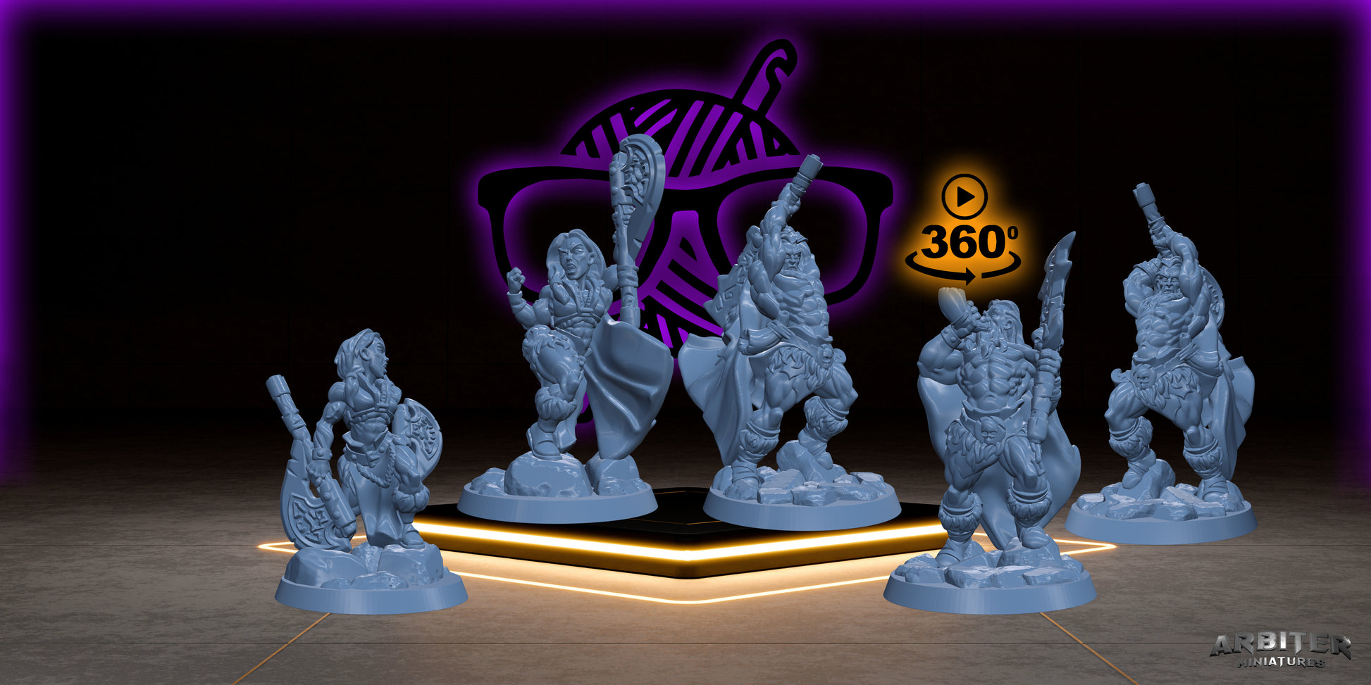 Barbarian | Male and Female Arbiter| Path of the Berserker miniature for Tabletop games like D&D or War Gaming | Guardian Beast Totem tank