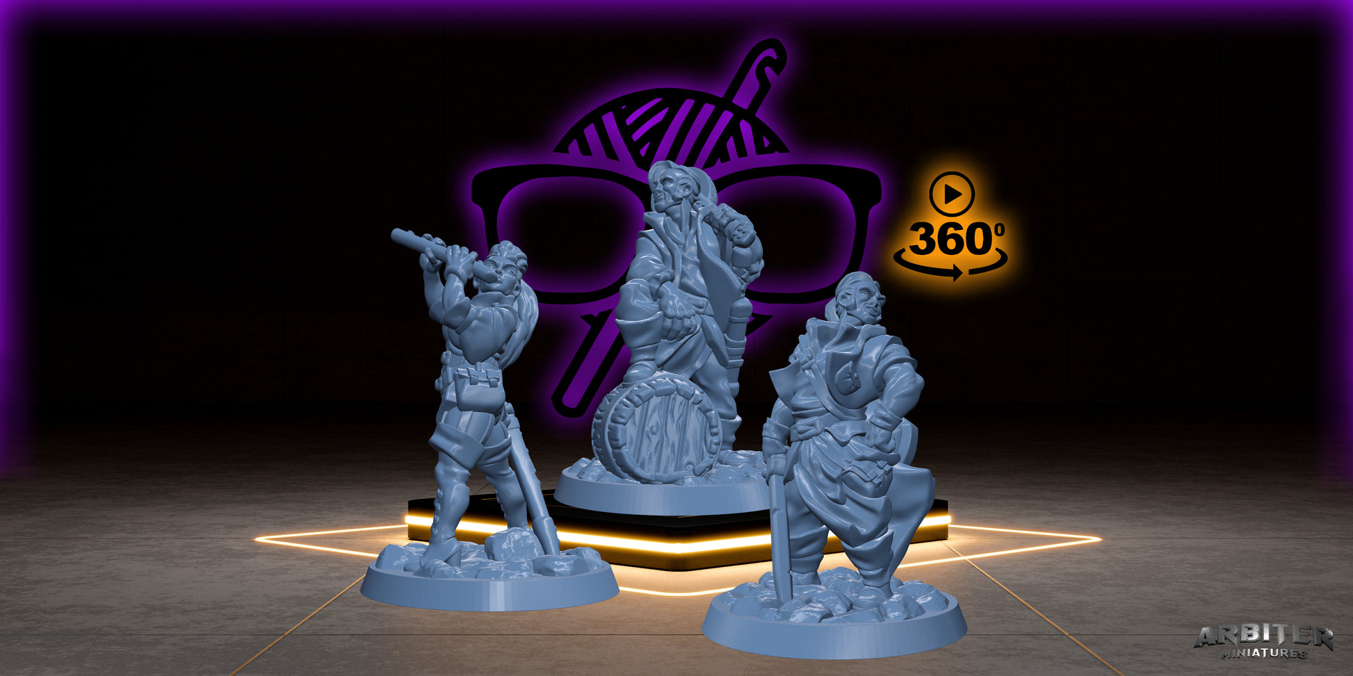 Bard | Male and Female  Arbiter| College of Lore miniature for Tabletop games like D&D or War Gaming | Valor Swords Whispers Spirits Glamour