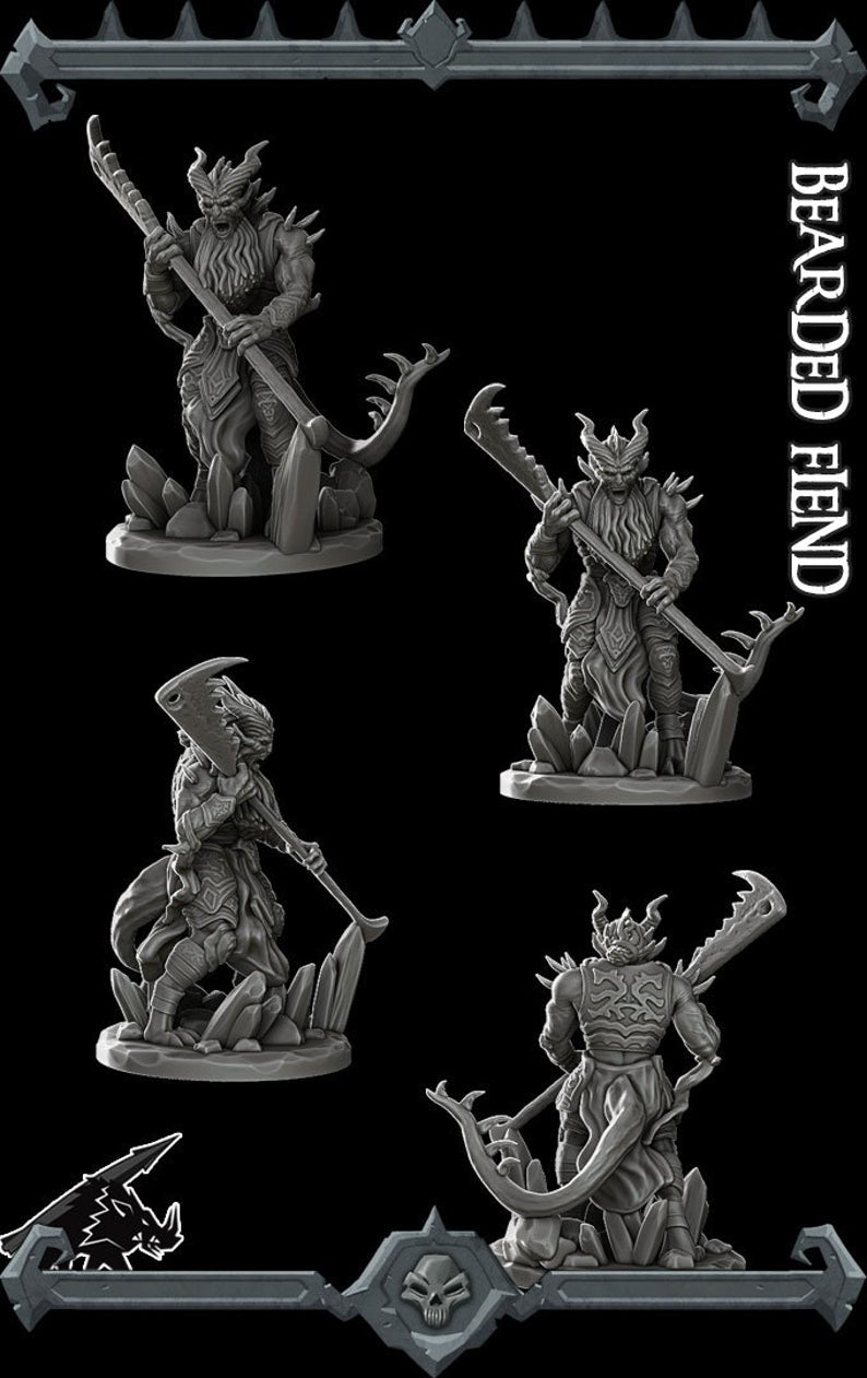 Durgorath the Infernal | Bearded Devil | Barbazu | Fiend | Miniature for Tabletop games like D&D and War Gaming