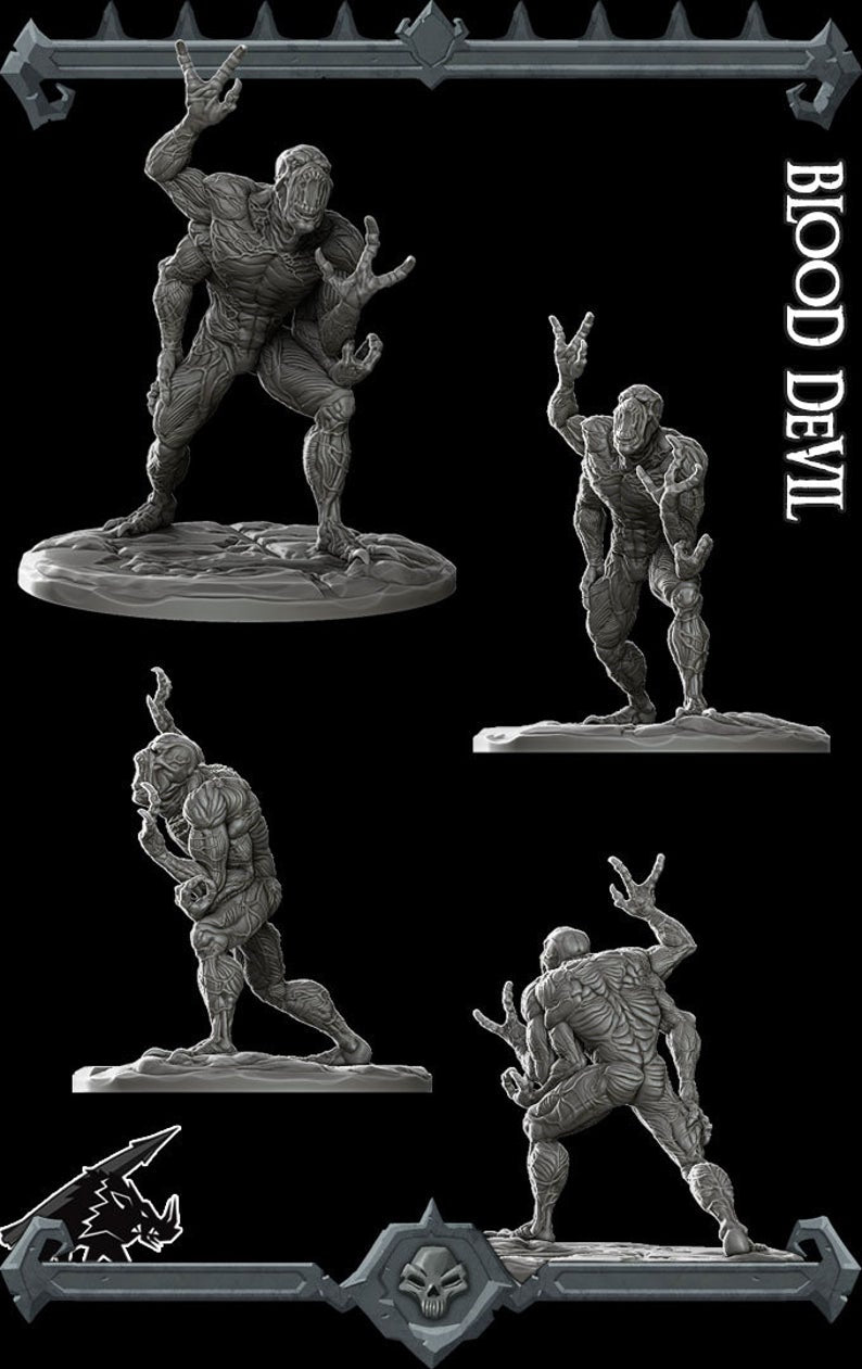 Voraxis  | the Bloodthirsty | Blood Devil | Blood Fiend | Miniature for Tabletop games like D&D and War Gaming