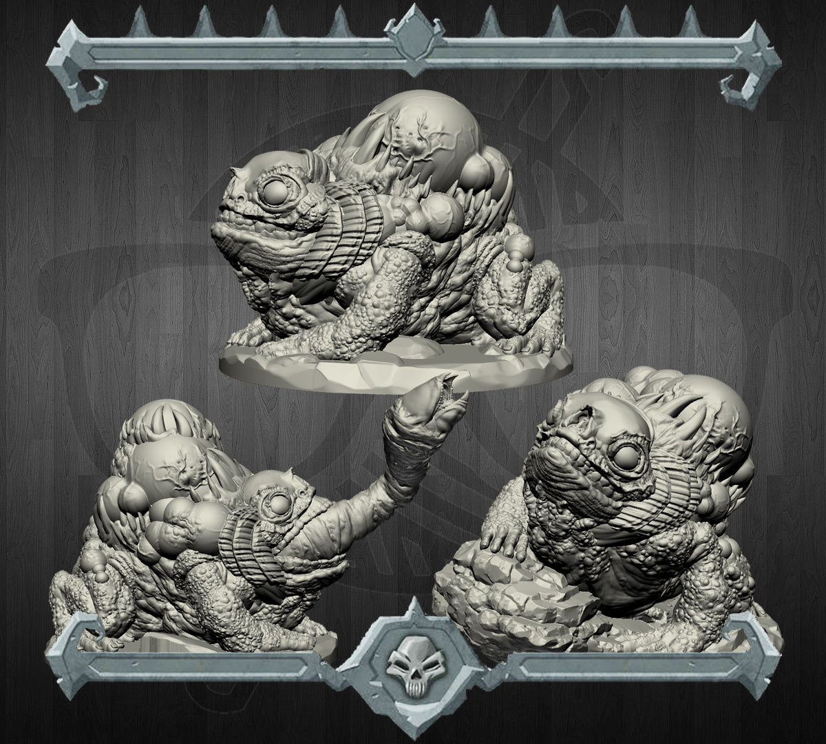 Giant Toad | Boilback Toad | Miniature for Tabletop games like D&D and War Gaming