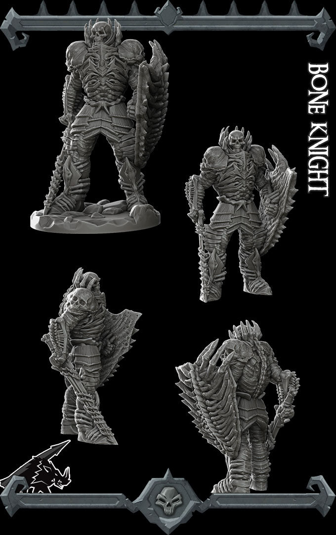 Bone Knight | Graveknight | Undead Skeleton Miniature for Tabletop games like D&D and War Gaming