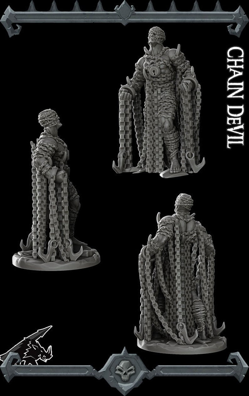 Ironbind the Chainmaster | Chain Devil | Fiend Miniature for Tabletop games like D&D and War Gaming