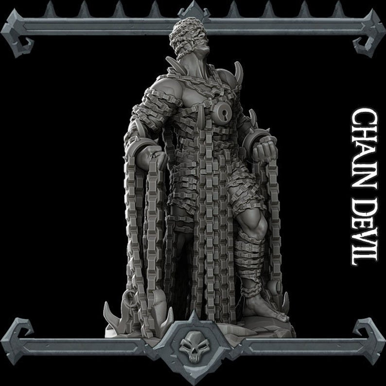 Ironbind the Chainmaster | Chain Devil | Fiend Miniature for Tabletop games like D&D and War Gaming