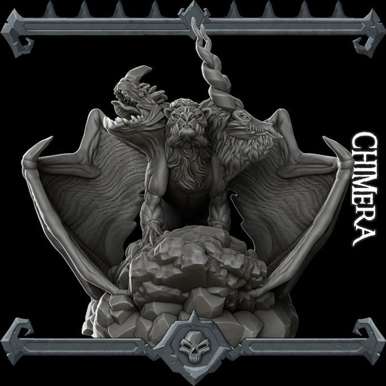 Blazeclaw the Fearsome | Chimera | Miniature for Tabletop games like D&D and War Gaming