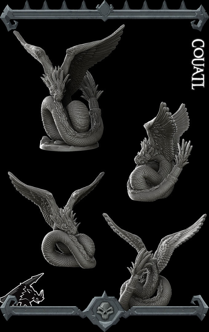 Couatl | Sky Serpent | Celestial Miniature for Tabletop games like D&D and War Gaming