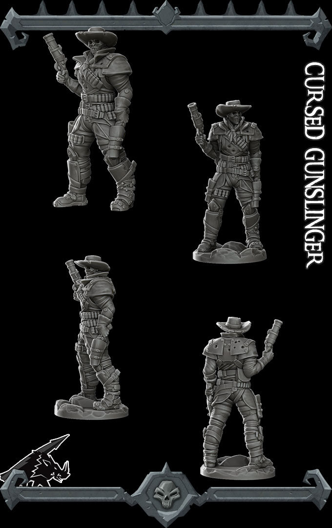 Colt Hollowgrave | Cursed Gunslinger | Undead Miniature for Tabletop games like D&D and War Gaming