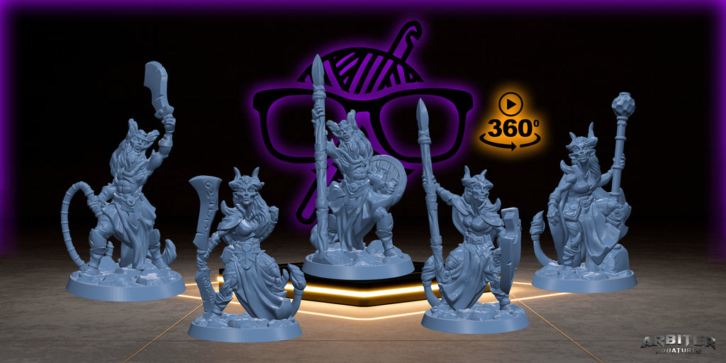 Tiefling | Male and Female  Arbiter| Character miniature for Tabletop games like D&D or War Gaming | Barbarian Wizard Warlock Bard Sorcerer