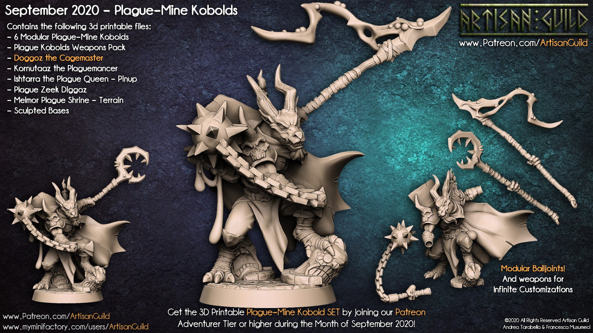 Doggoz The Cagemaster | Plague-Mine Kobold Leader miniature for Tabletop games like D&D and War Gaming