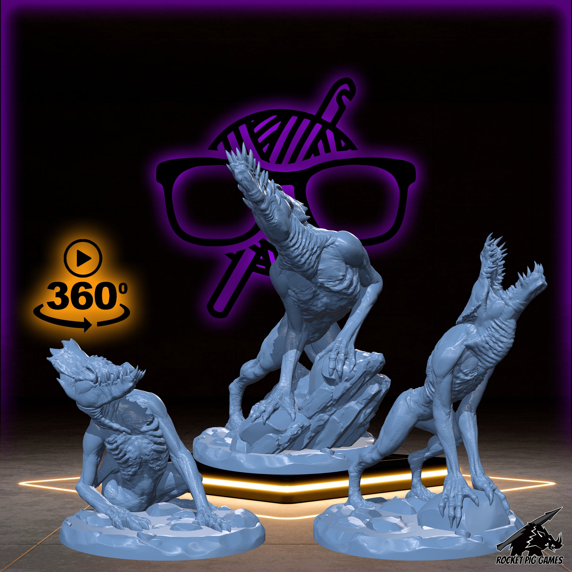 Eviscerators | Demodog | Demogorgon Pet miniature for Tabletop games like D&D and War Gaming