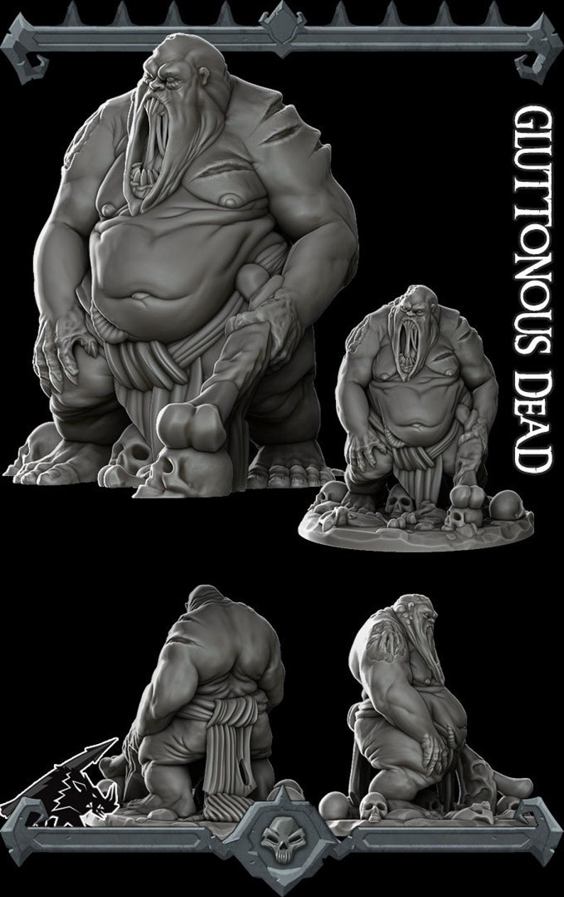 Gorvash, the Endless Hunger | Nabasu, Gluttony Demon | Gluttonous Dead | Miniature for Tabletop games like D&D and War Gaming