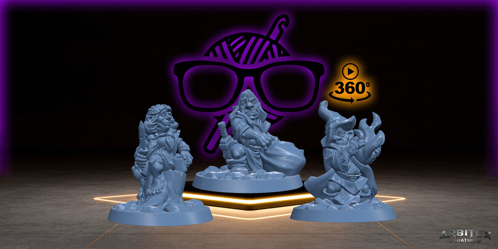 Gnome | Male and Female  Arbiter| Character miniature for Tabletop games like D&D or War Gaming | Cleric Monk Rogue Sorcerer Warlock Wizard