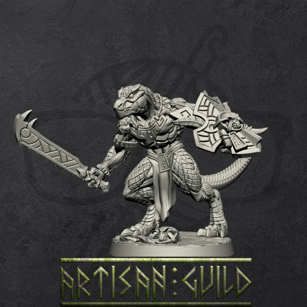 Goldmaw Lizards | Modular Dragonborn miniatures miniature for Tabletop games like D&D and War Gaming