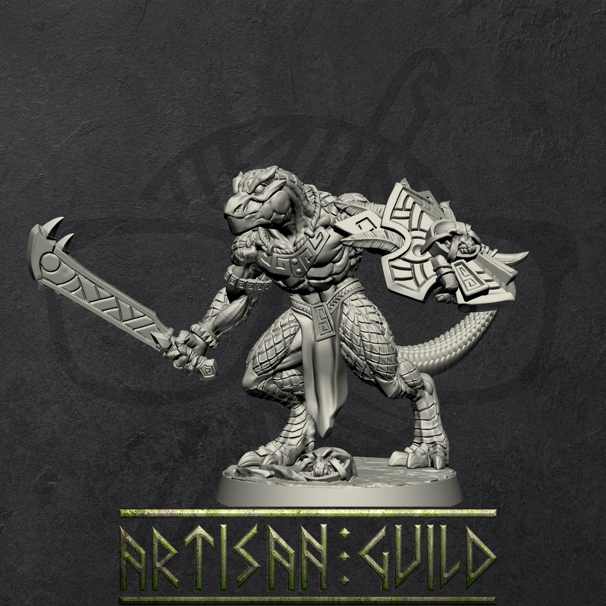 Goldmaw Lizards | Modular Dragonborn miniatures miniature for Tabletop games like D&D and War Gaming