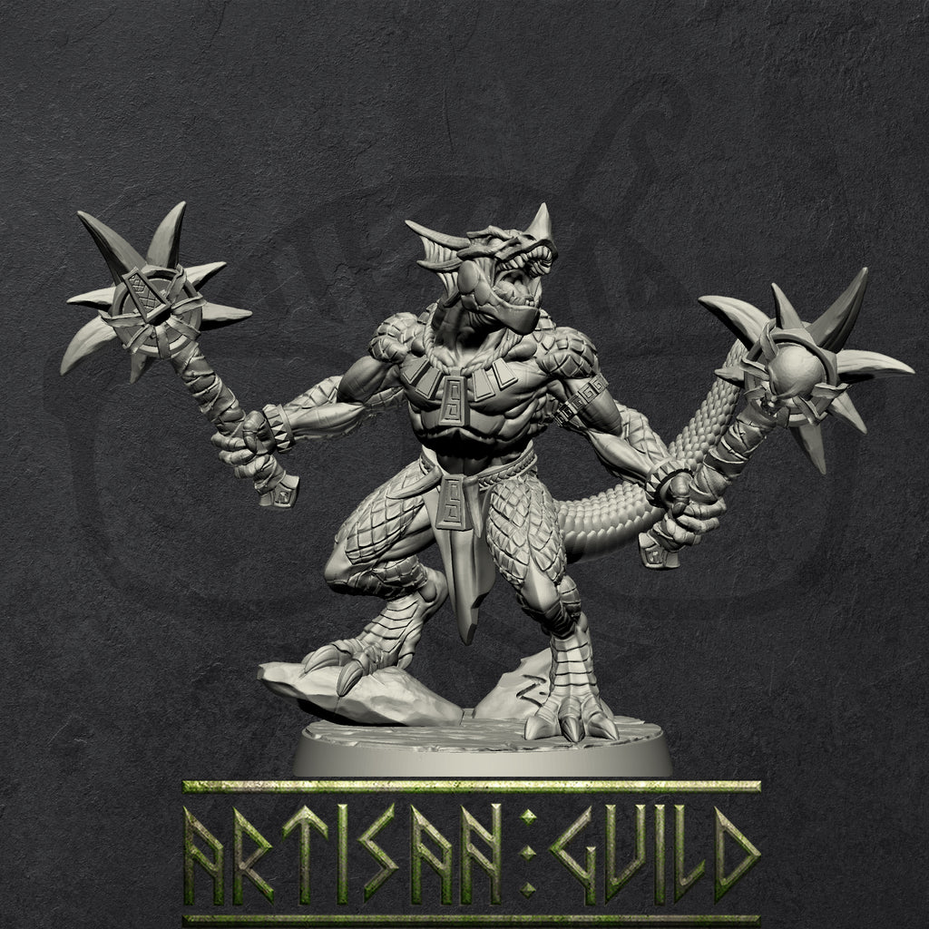 Goldmaw Lizards | Modular Dragonborn miniatures miniature for Tabletop games like D&D and War Gaming