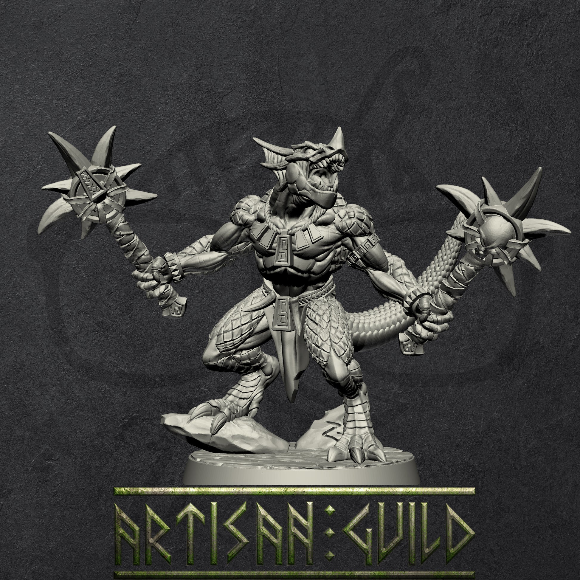 Goldmaw Lizards | Modular Dragonborn miniatures miniature for Tabletop games like D&D and War Gaming