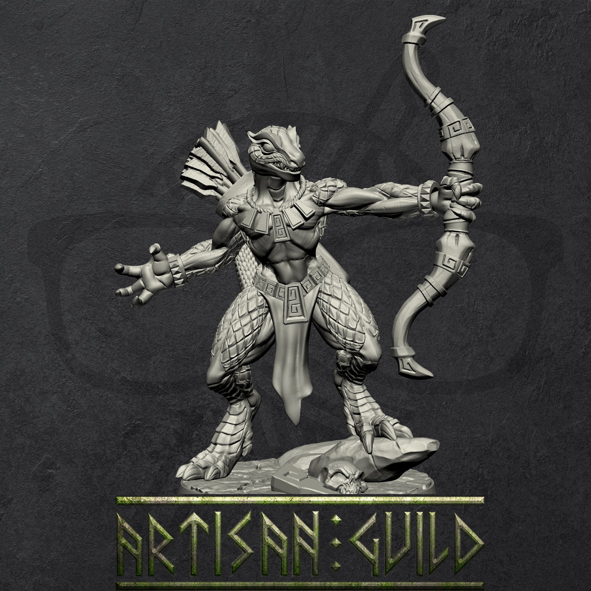 Goldmaw Lizards | Modular Dragonborn miniatures miniature for Tabletop games like D&D and War Gaming