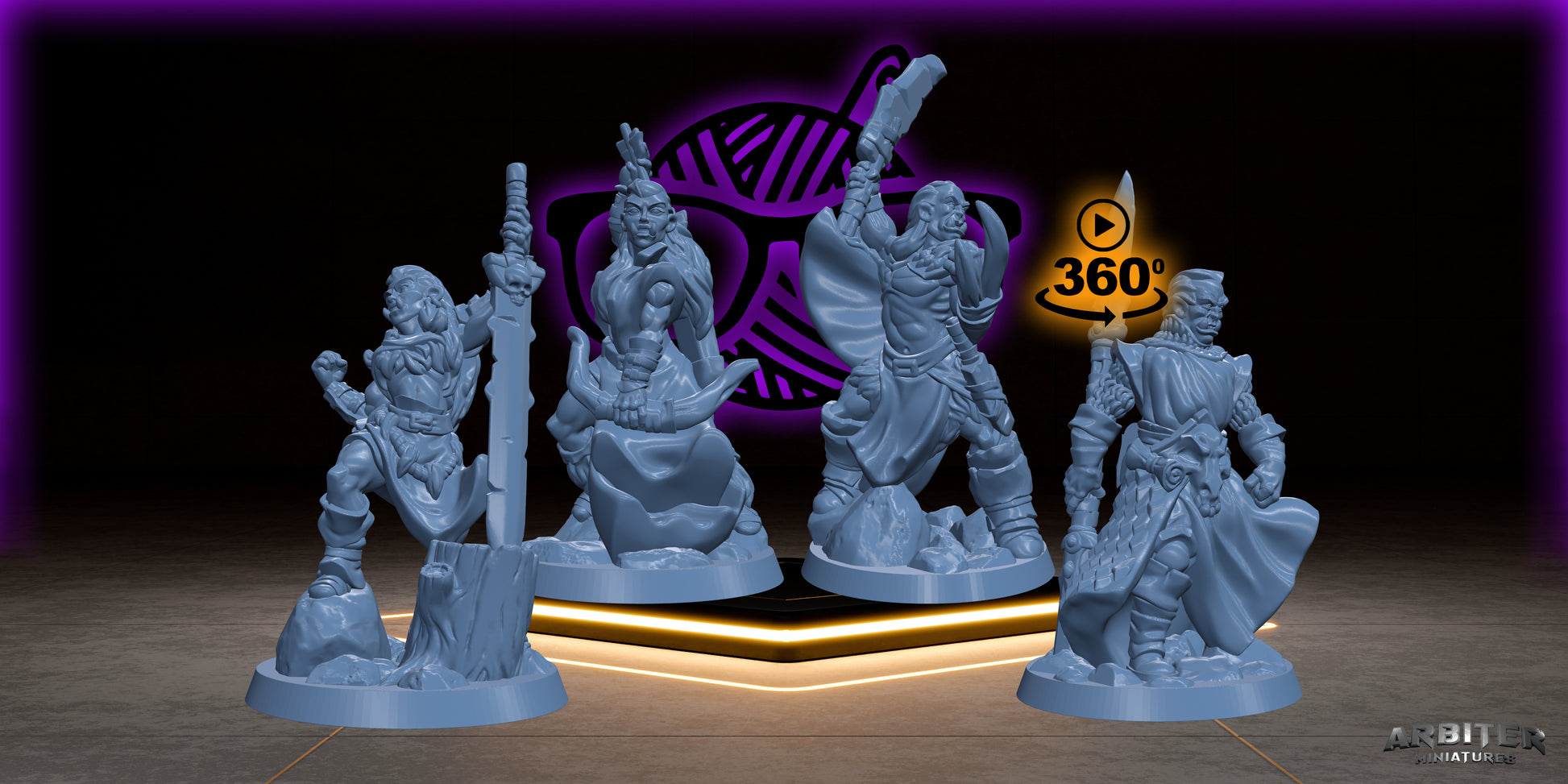 Half Orc | Half-Orc Male and Female  Arbiter| Character miniature for Tabletop games like D&D or War Gaming | Cleric Monk Rogue Warlock Barb