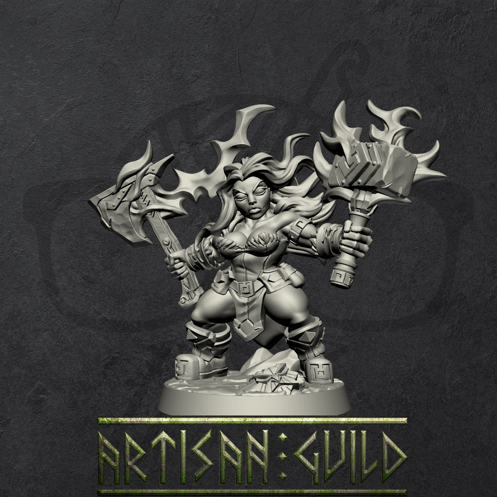 Helga Windfury | Dwarven Oathbreaker miniature for Tabletop games like D&D and War Gaming