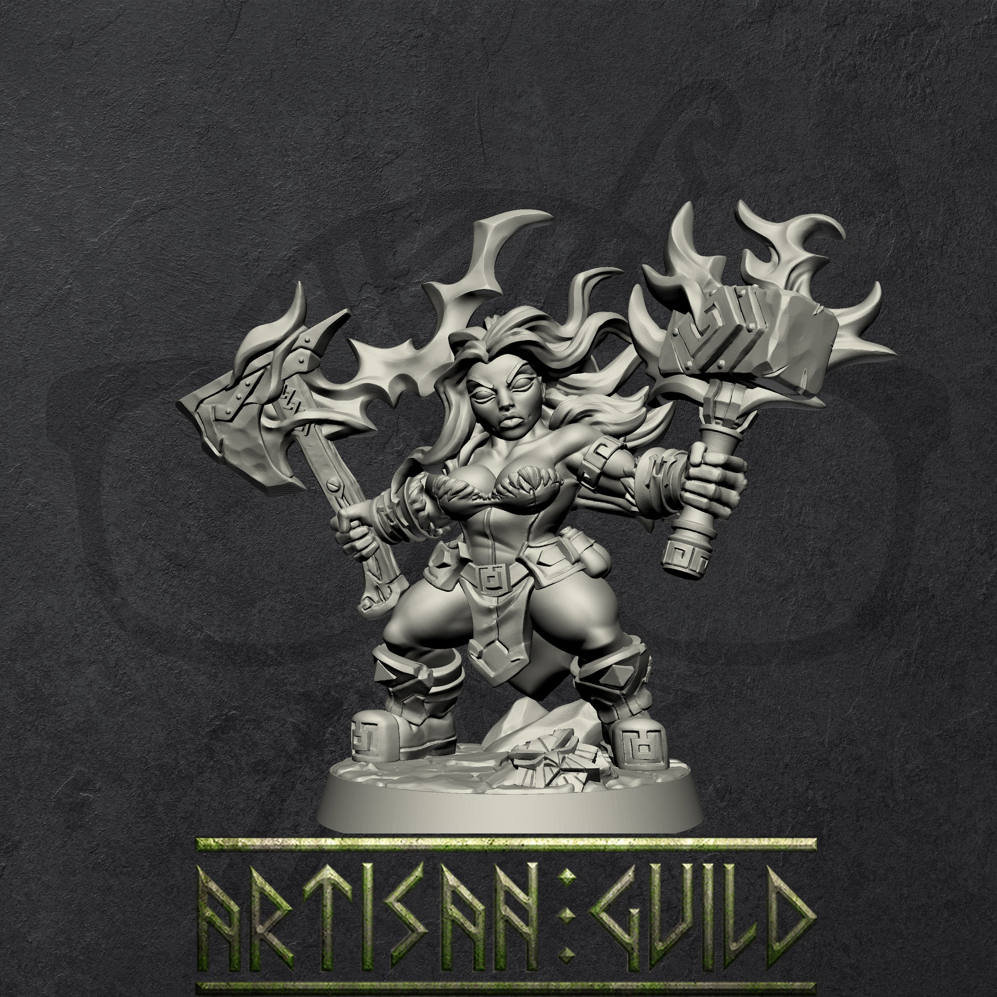 Helga Windfury | Dwarven Oathbreaker miniature for Tabletop games like D&D and War Gaming