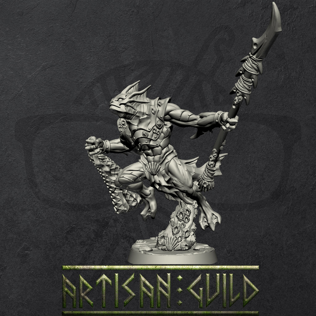 DeathTide Jurakin | Modular Sahuagin miniatures miniature for Tabletop games like D&D and War Gaming
