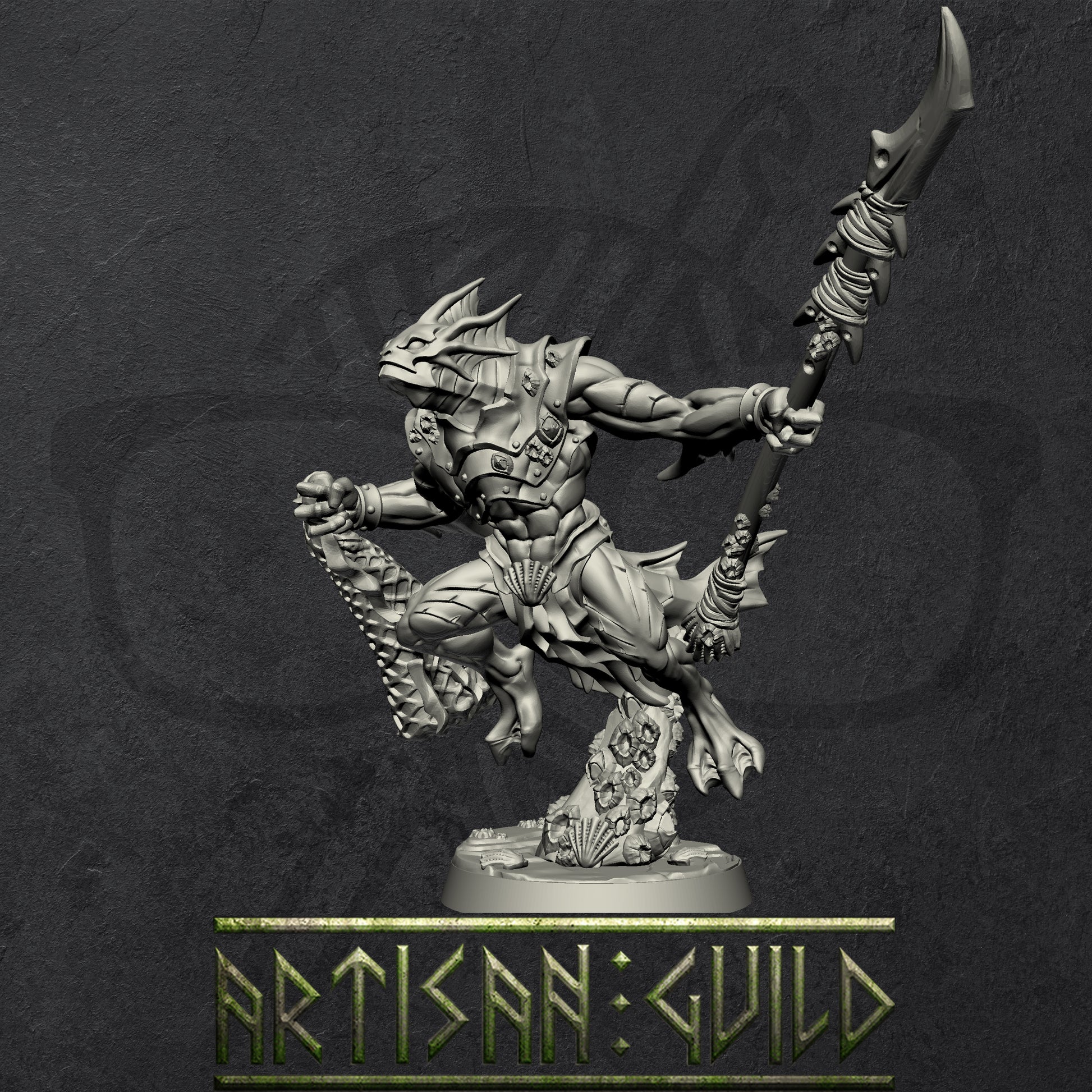 DeathTide Jurakin | Modular Sahuagin miniatures miniature for Tabletop games like D&D and War Gaming