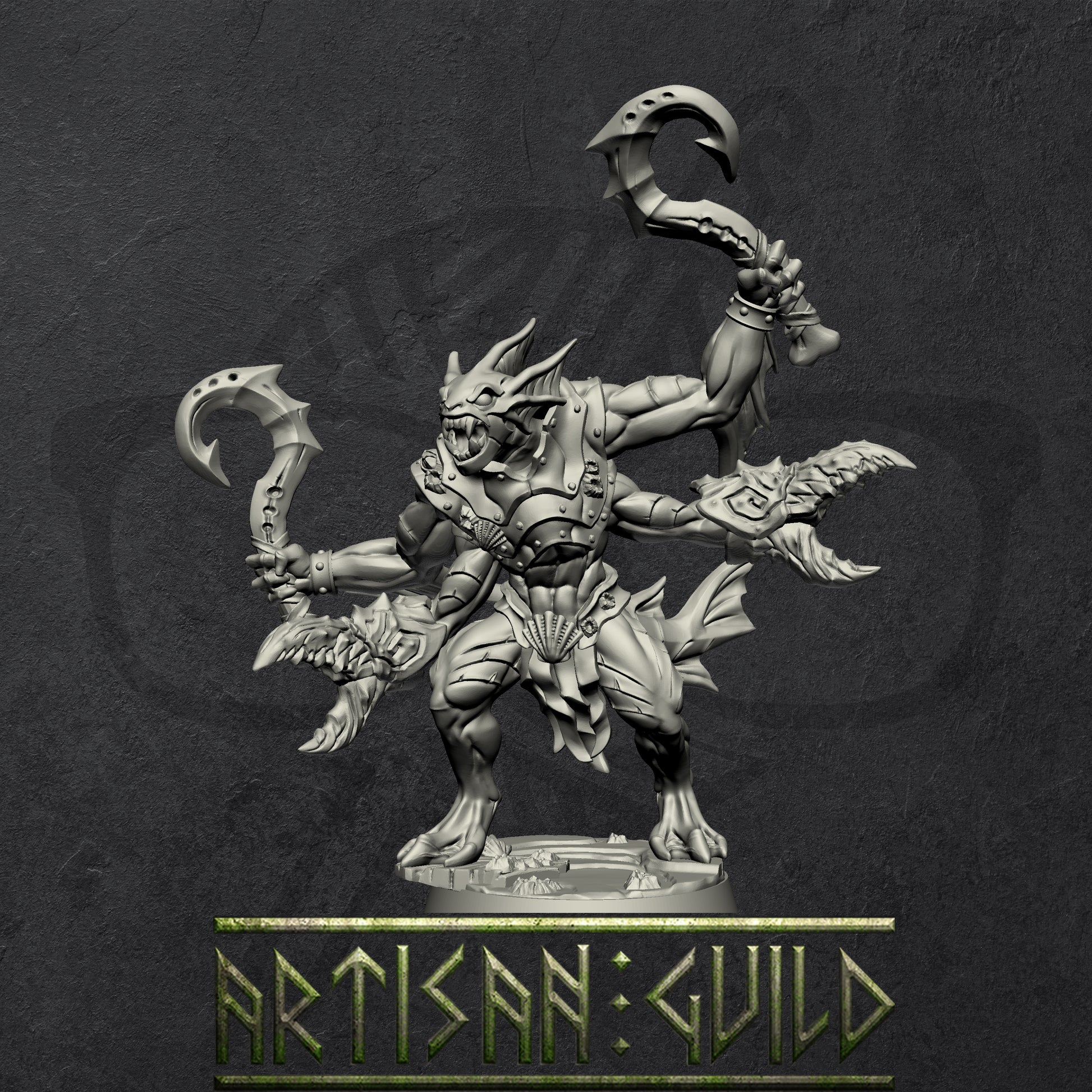 DeathTide Jurakin | Modular Sahuagin miniatures miniature for Tabletop games like D&D and War Gaming