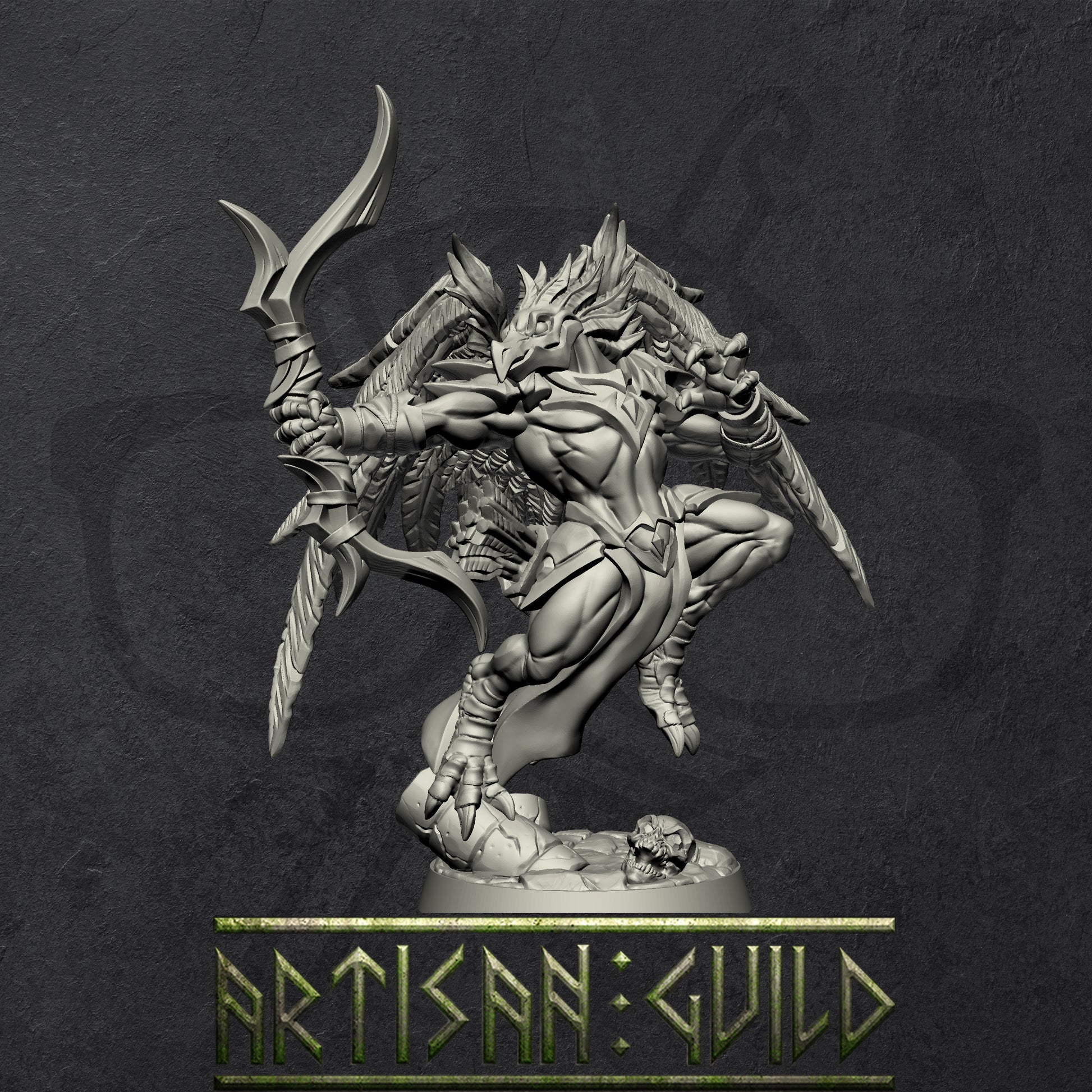 EyeCult Gryphkin | Modular Winged Aarakocra and Kenku Miniatures miniature for Tabletop games like D&D and War Gaming