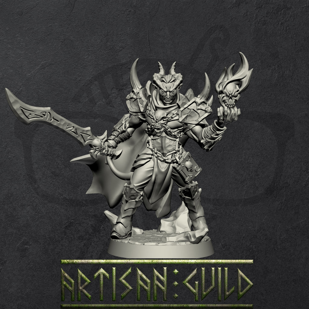 Ildamos Half Blood | Human | Tiefling | Abyss Demon miniature for Tabletop games like D&D and War Gaming