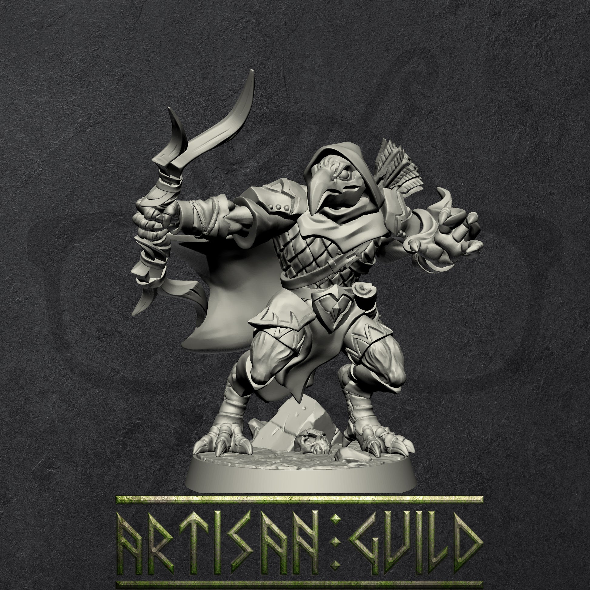 EyeCult Gryphkin | Modular Winged Aarakocra and Kenku Miniatures miniature for Tabletop games like D&D and War Gaming