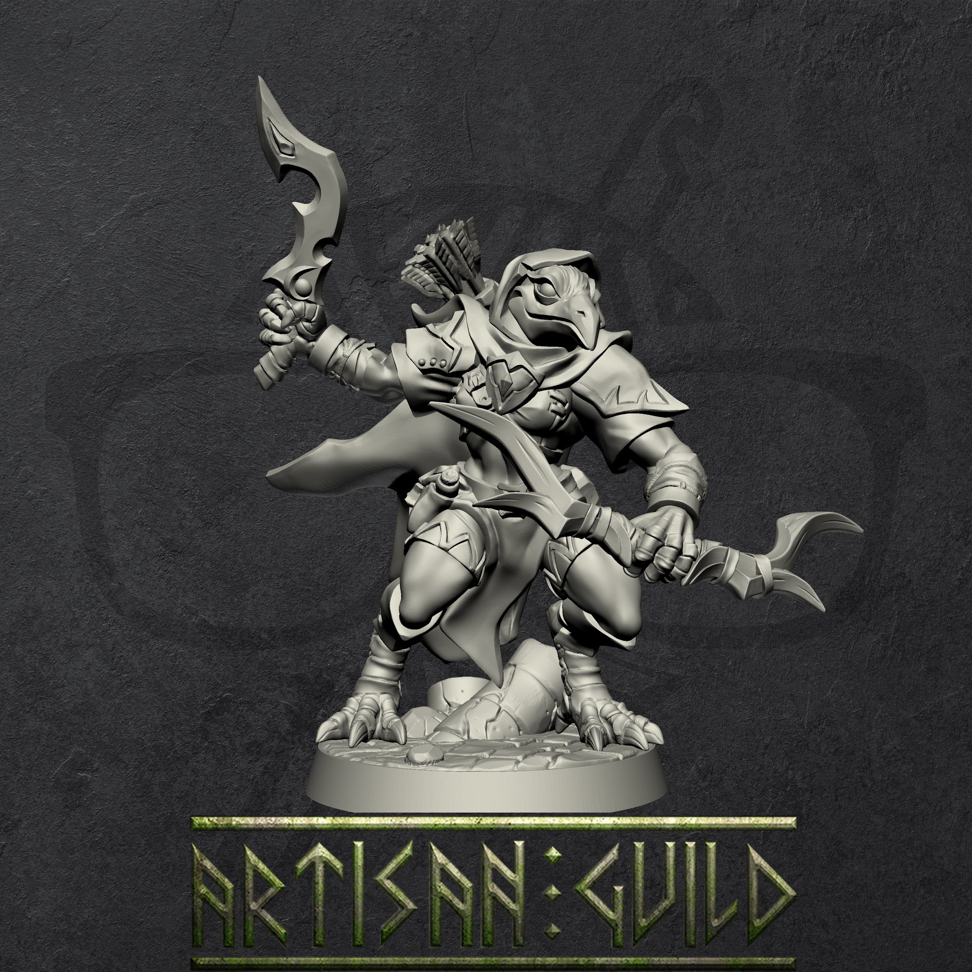 EyeCult Gryphkin | Modular Winged Aarakocra and Kenku Miniatures miniature for Tabletop games like D&D and War Gaming