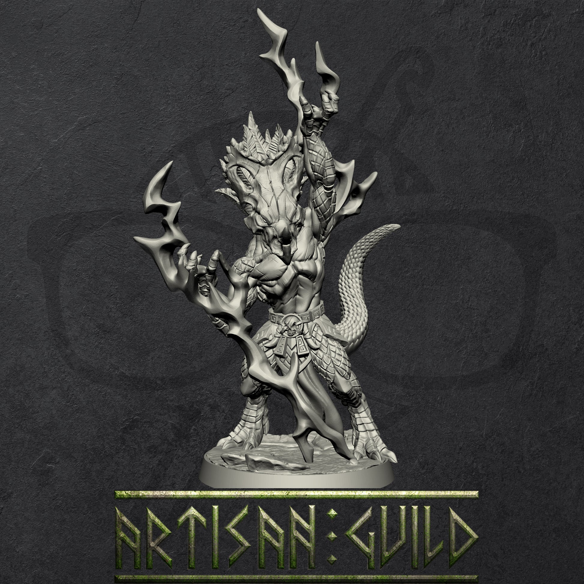 Goldmaw Lizard set | Dragonborn miniatures miniature for Tabletop games like D&D and War Gaming