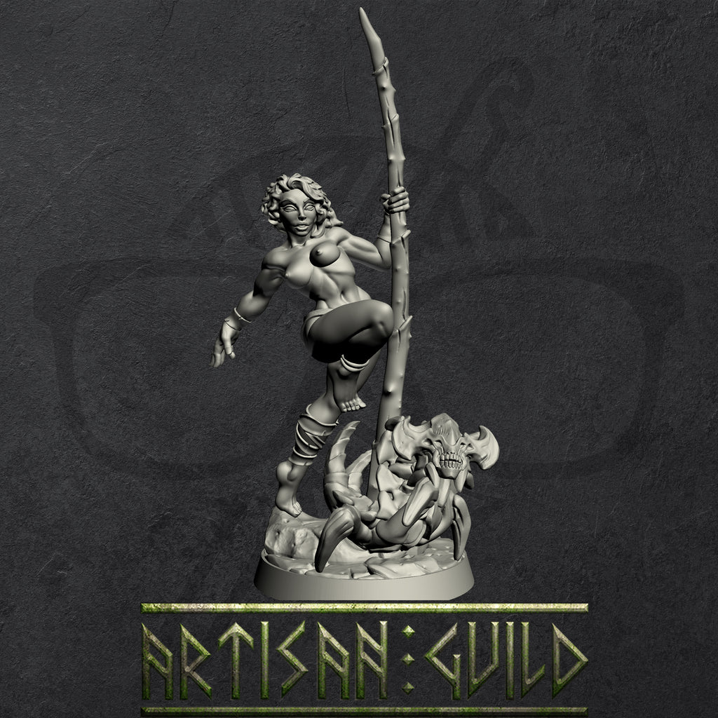 Lara the Dancer and Zeek | Human Scourgeland Survivor miniature for Tabletop games like D&D and War Gaming