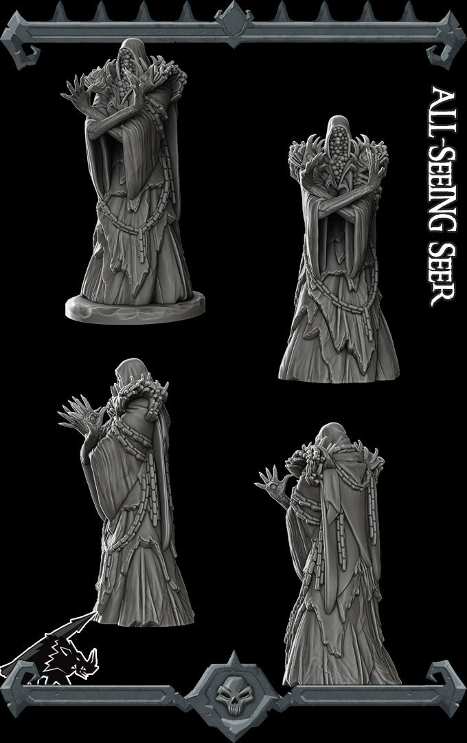 Nyzara, the Pale Prophet | All Seeing Seer | Eye Golem | The Pale Man Miniature for Tabletop games like D&D and War Gaming