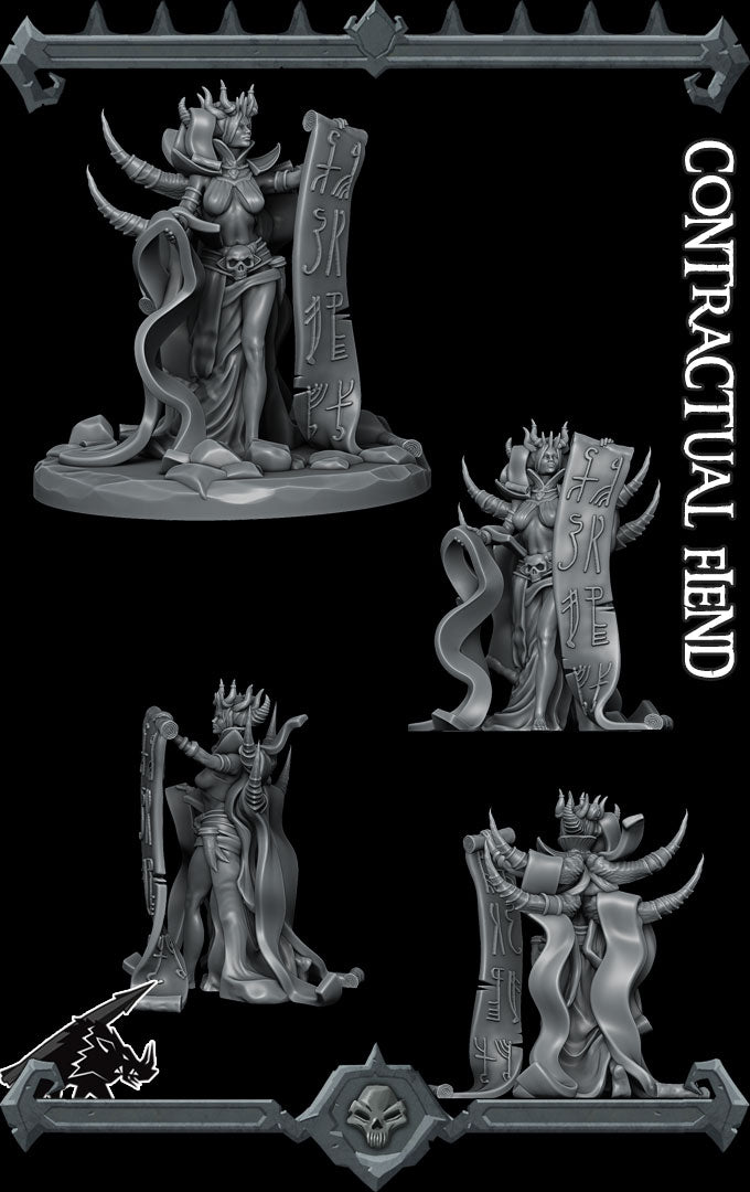 Inferna the Pactcrafter | Contractual Fiend | Amnizu miniature for Tabletop games like D&D and War Gaming