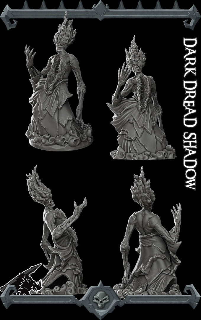 Veilrend the Silent | Darkdread Shadow | Undead Specter Ghost  | Miniature for Tabletop games like D&D and War Gaming