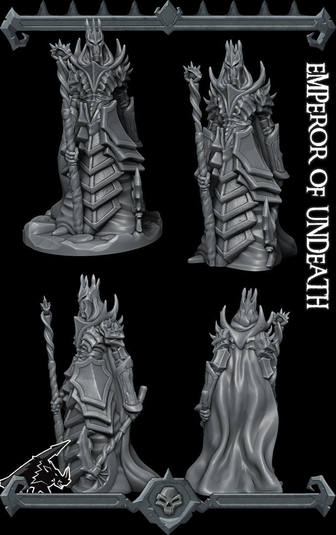Valthorn, the Shadowed Sovereign | Emperor Undeath | Undead miniature for Tabletop games like D&D and War Gaming